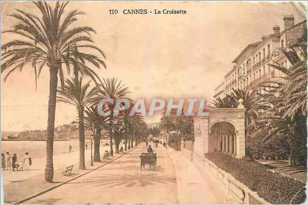 CANNES — La Croisette — widok promenady z palmami — n° 110 - Awers