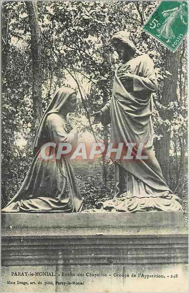 Paray-le-Monial - Éclos des Chapelins - Gruppe der Erscheinung - Mme Drago, devotional art, Paray-le-Monial - 248 - Vorderseite