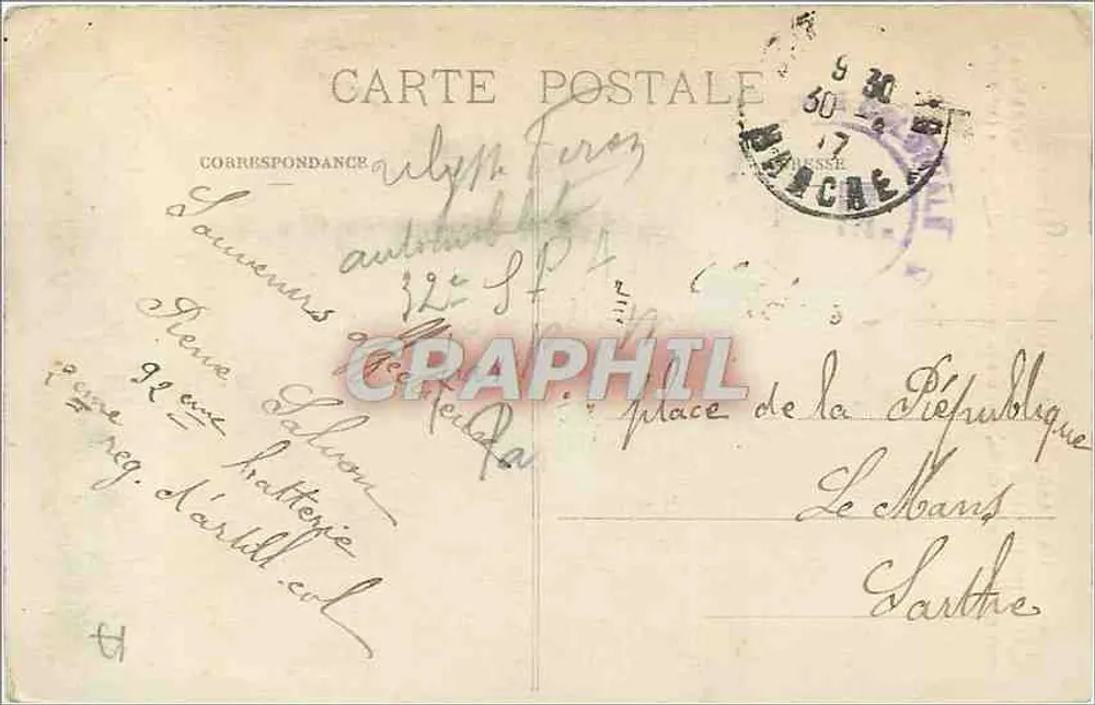 Cherbourg (Manche) — Igreja do Voto — Igreja de São Pedro — Bilhete postal antigo n° 4055 - Verso