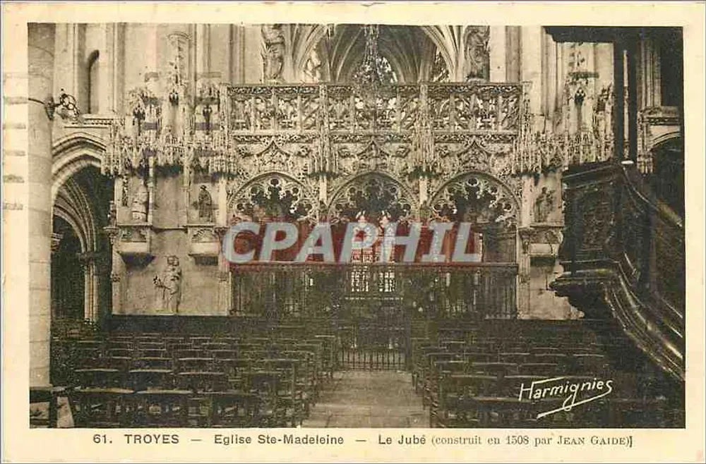 Troyes — Église Ste-Madeleine — Le Jubé (construit en 1508 par Jean Gaide) - Recto