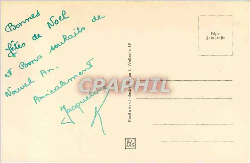 겨울 산간 풍경 — 출판사 Postl. orten-Industrie I. Wollzella 19 - 뒷면