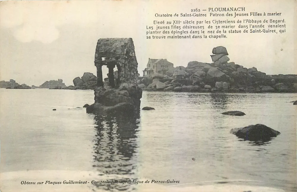 Oratório de Saint-Guirec em Ploumanac'h — editor Plaques Guilleminot, n° 2262 - Frente