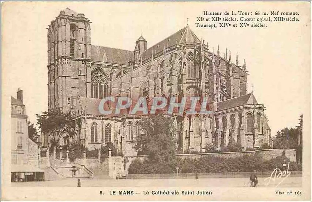 LE MANS — A Catedral São Julião — Visa n° 165 - Frente