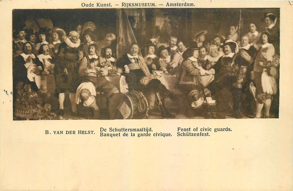 Banquete da guarda cívica — B. Van der Helst — Rijksmuseum Amsterdam - Frente