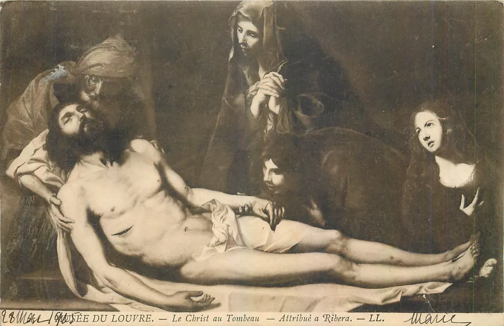 O Cristo no Túmulo — Atribuído a Ribera — Museu do Louvre - Frente