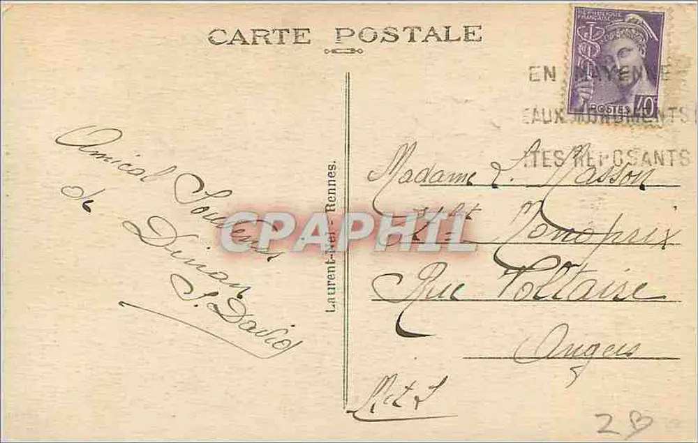 Dinan — Porta e Rue du Jerzual — Laurent-Petit, Rennes - Verso