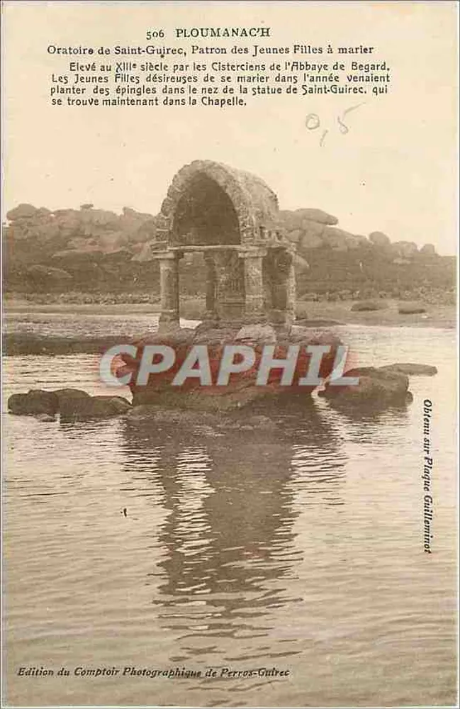Oratório de Saint-Guirec em Ploumanac'h — editor: Comptoir Photographique de Perros-Guirec, n° 506 - Frente