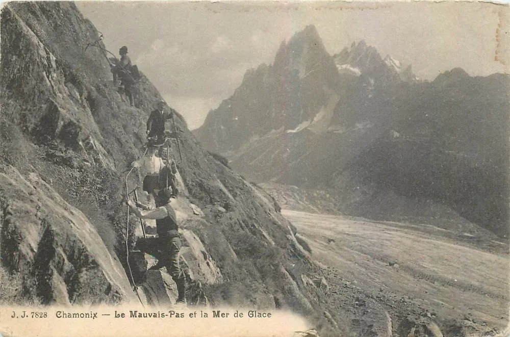 Chamonix — Le Mauvais-Pas et la Mer de Glace — J.J. 7828 - Recto