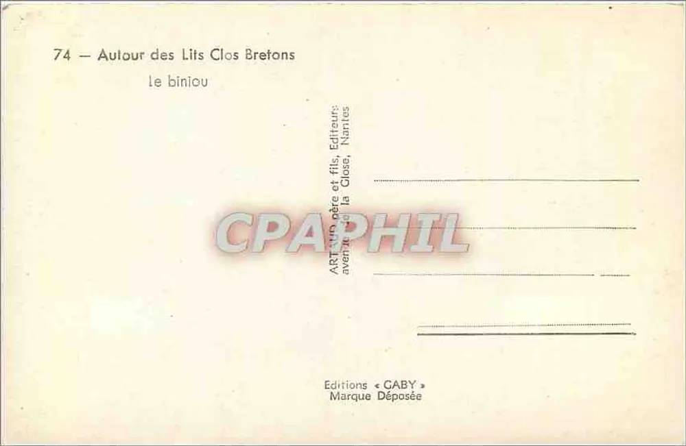 Le binicou — Rond de gesloten bedden Breton — Gaby, Nantes - Achterkant