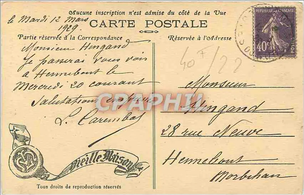 Dinan — Piccolo Caffè Via del Piccolo Forte — Foto R. Bliné, 31-Bréaux - Verso