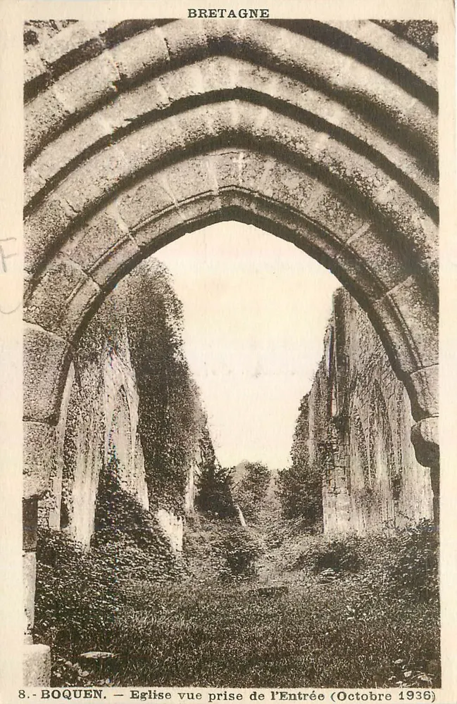 Boquen — Kirchenansicht vom Eingang — Oktober 1936 — Éditions d'Art Hamon, Saint-Hilaire - Vorderseite