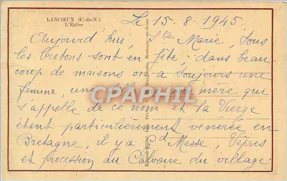 Lancieux — Chiesa — Edizione Racial - Verso