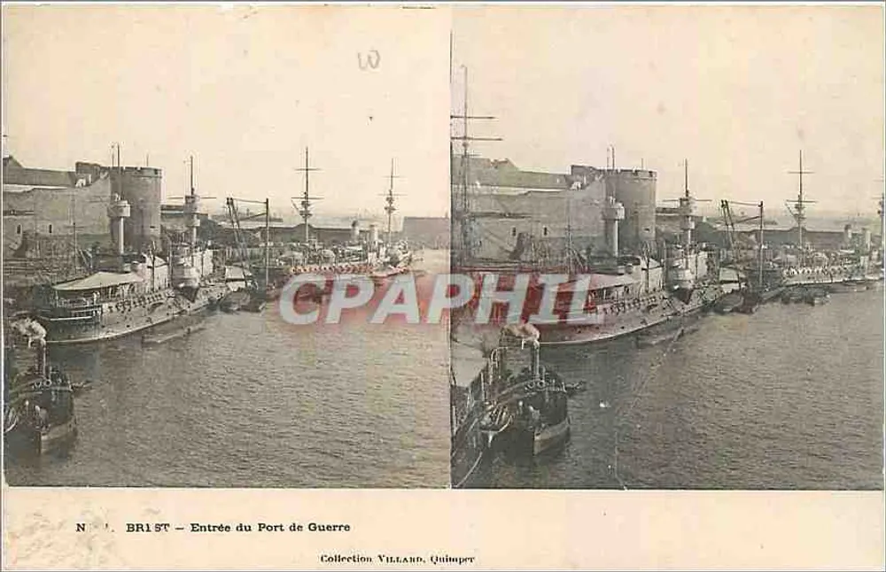 Brest — Entrada do Porto de Guerra — Coleção Villand, Quimper - Frente