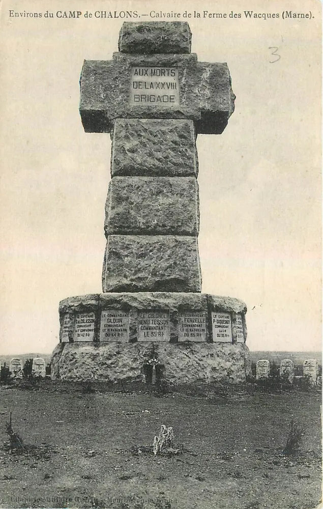 Calvaire de la Ferme des Wacques — Denkmal für die Gefallenen der 28. Brigade — Marne - Vorderseite