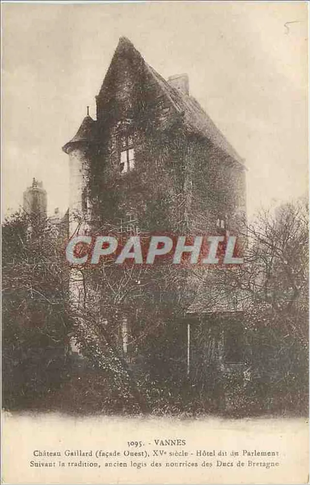 Castelo de Gaillard (fachada Oeste), século XV - VANNES - Hotel chamado do Parlamento Oeste - Frente