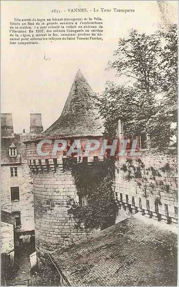 VANNES - A Torre Trompette — editor Laurent, Vannes, n° 2835 - Frente