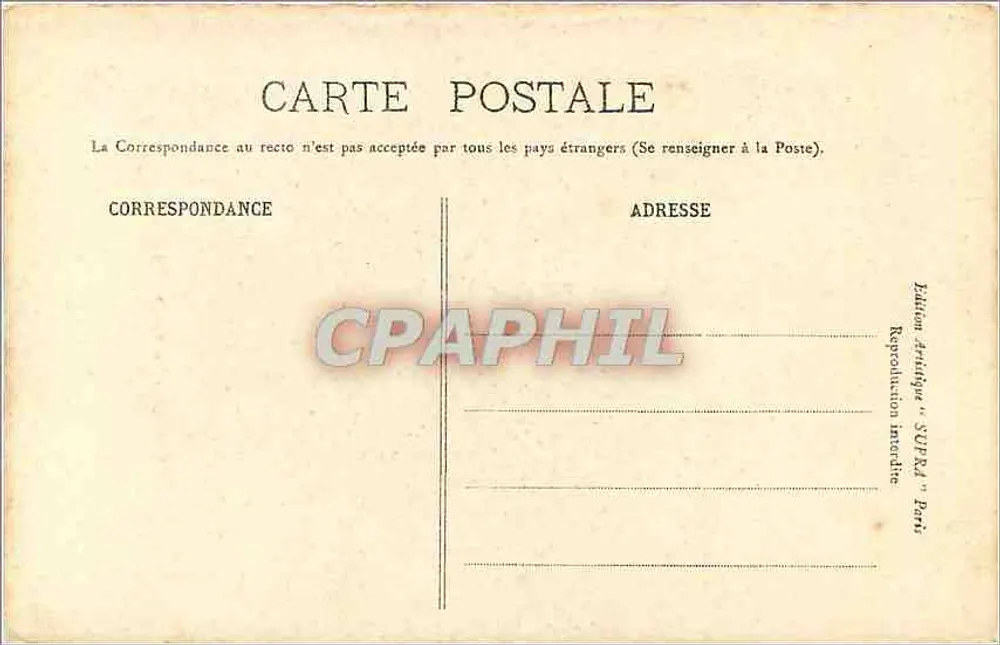 Rouen - O Grande Relógio — Na Normandia — Edição Supra, Paris - Verso