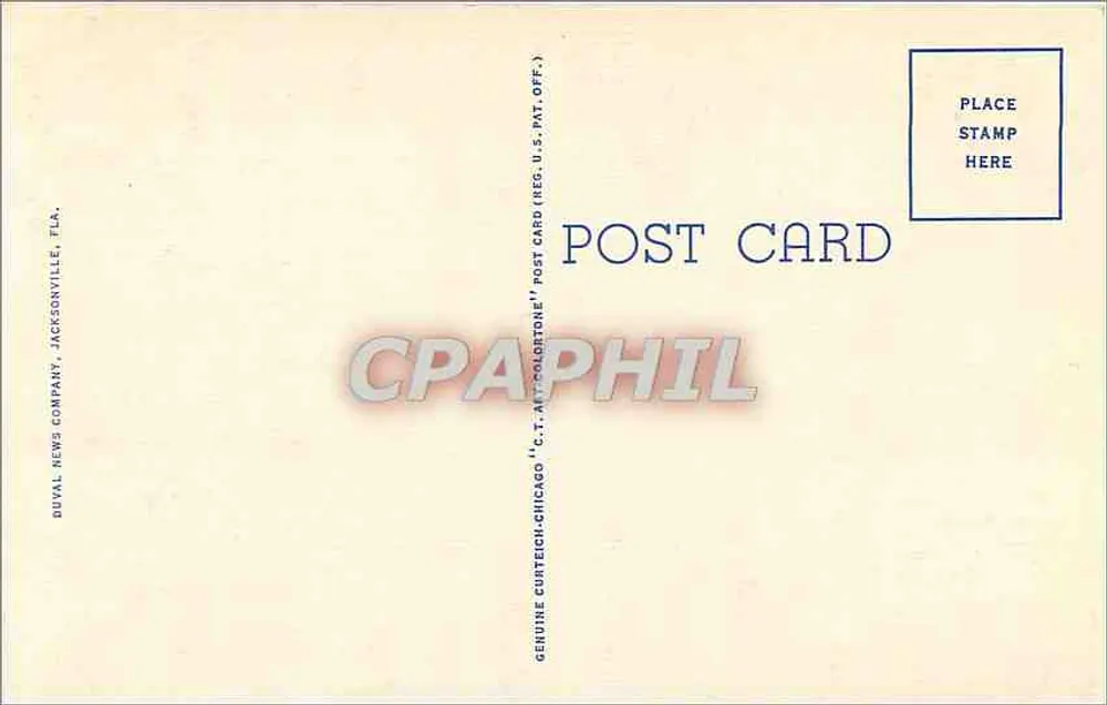 Scotch Post Office at Oldest House — St. Augustine, Fla. — Buval News Company, Jacksonville, Fla. - Verso