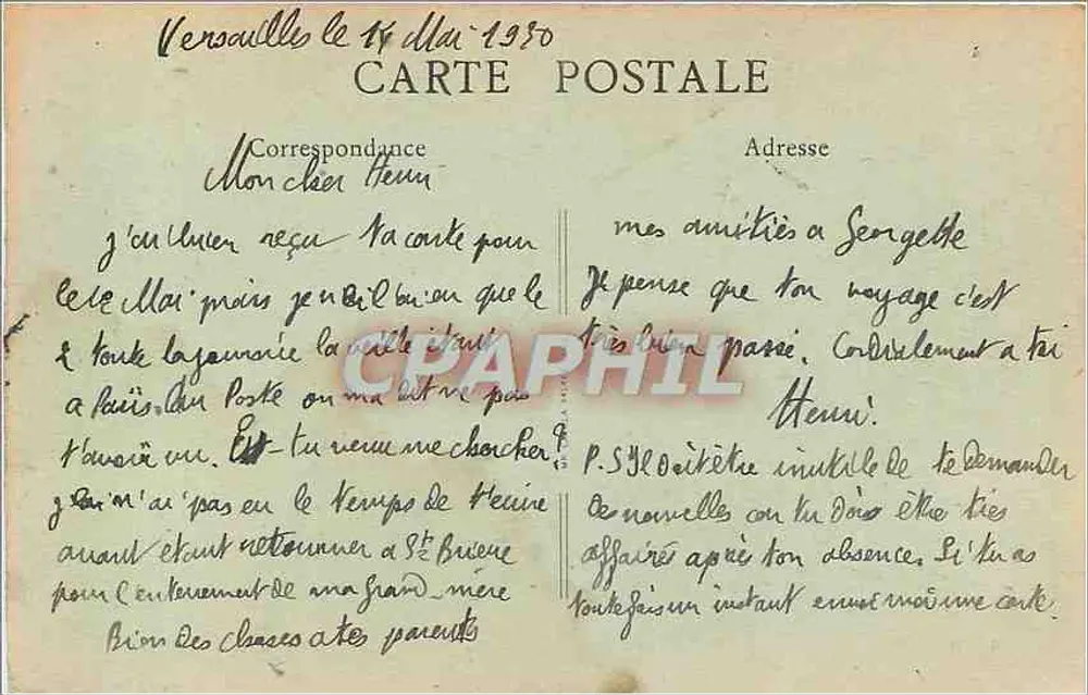 Parque de VERSAILLES - O Pequeno Trianon - The little Trianon — B.F. n°30 - Verso