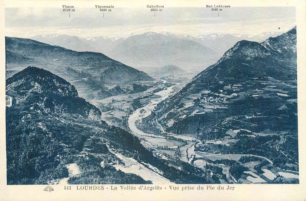 La Vallée d'Argelès - Blick vom Pic du Jer - Lourdes - Vorderseite