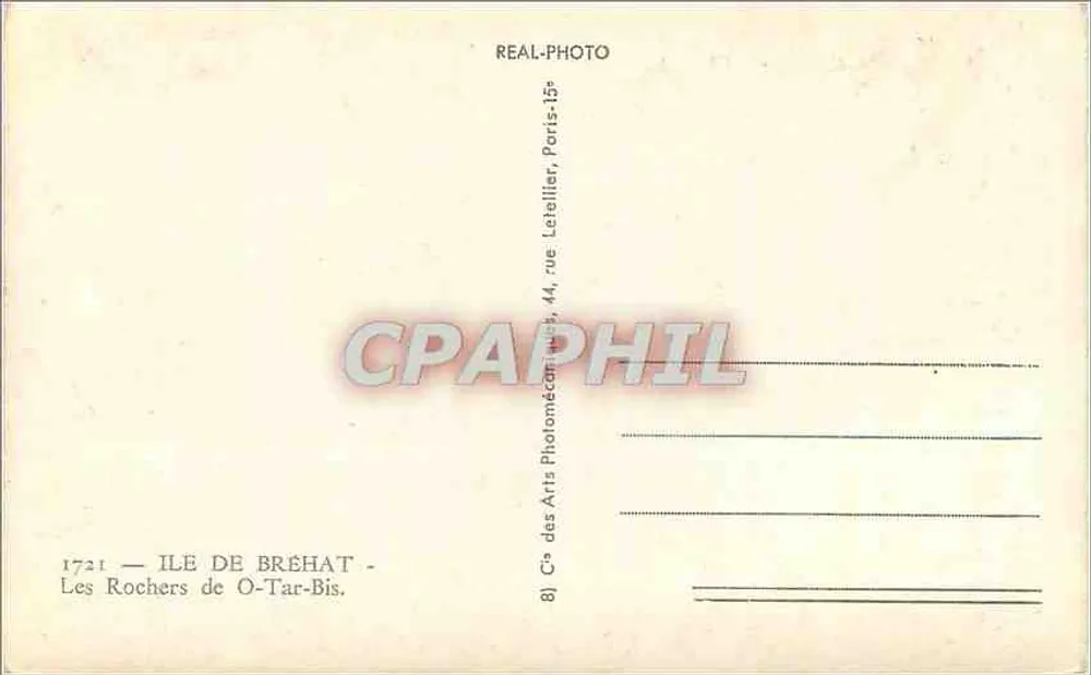 Ilha de Brehat — Os Rochos de O-Tar-Bis — Cie des Arts, Paris - Verso