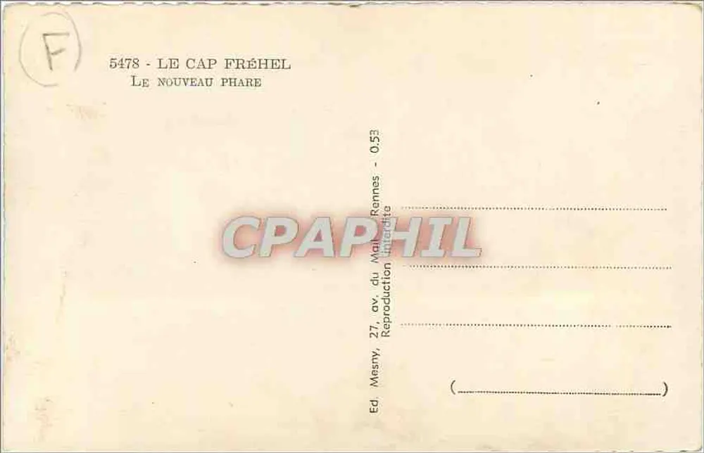 Cap Fréhel — O Novo Farol — Loïc - Verso