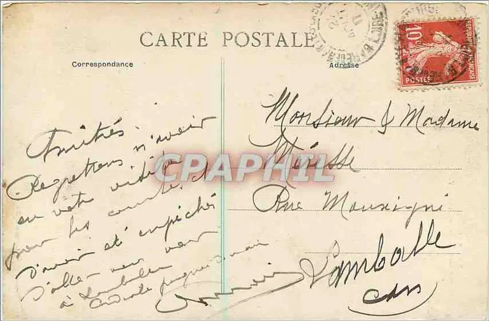 Nantes — Estátua do Geral Mellinet — Coleção F. Chapeau - Verso
