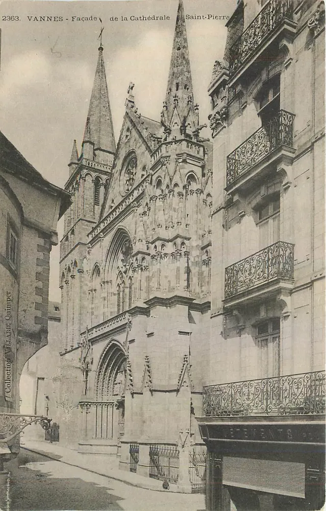 VANNES - Fachada da Catedral São Pedro — Coleção V. A. Quimper, n° 2363 - Frente