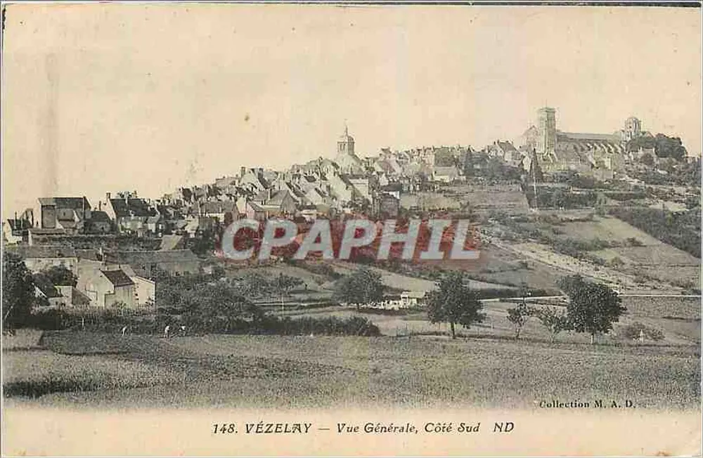 VÉZELAY — Vista Geral, Lado Sul ND — Coleção M. A. D. - Frente