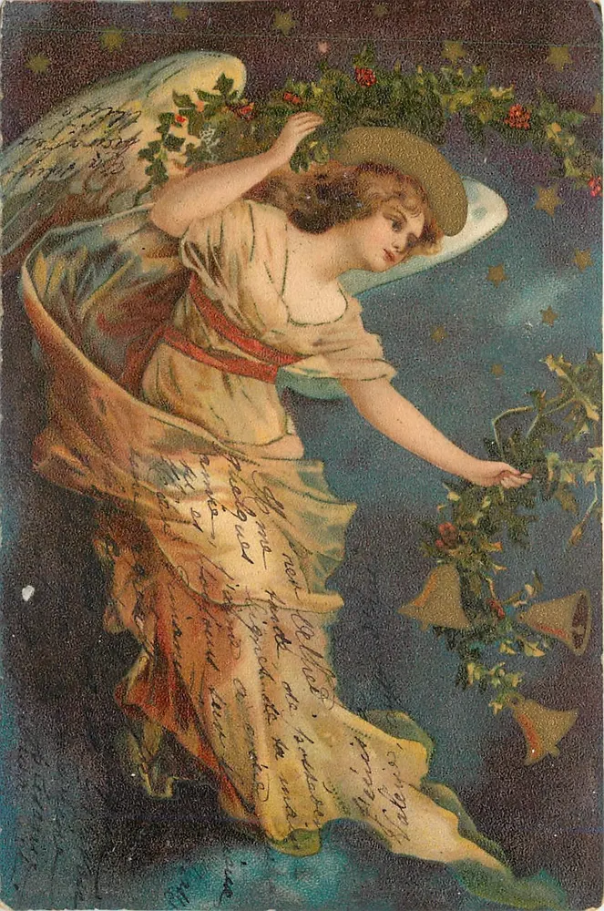 Anjo com coroa de houx — editor não identificado, número de série não visível - Frente