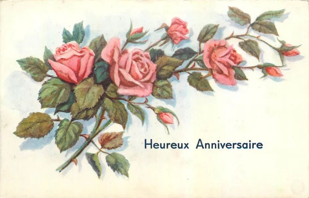 Bouquet de rosas — Aniversário — Fabricação francesa - Frente