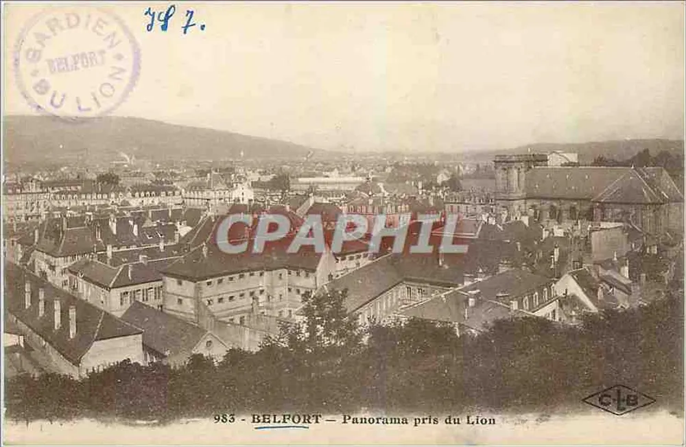 Belfort — Panorama tirado do Leão — Editor C. & B. Sardien - Frente