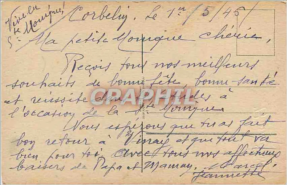 Bouquet de flores en un sabot — Feliz cumpleaños — editor no visible - Reverso