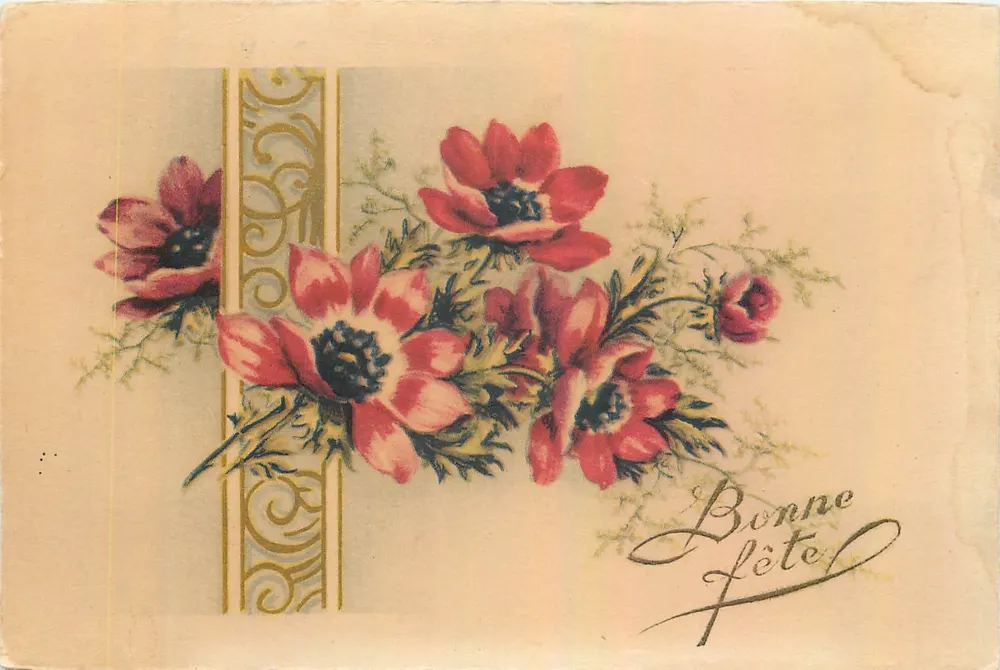 Rode bloemen — Gelukkige verjaardag — Nr. 3944 - Voorkant