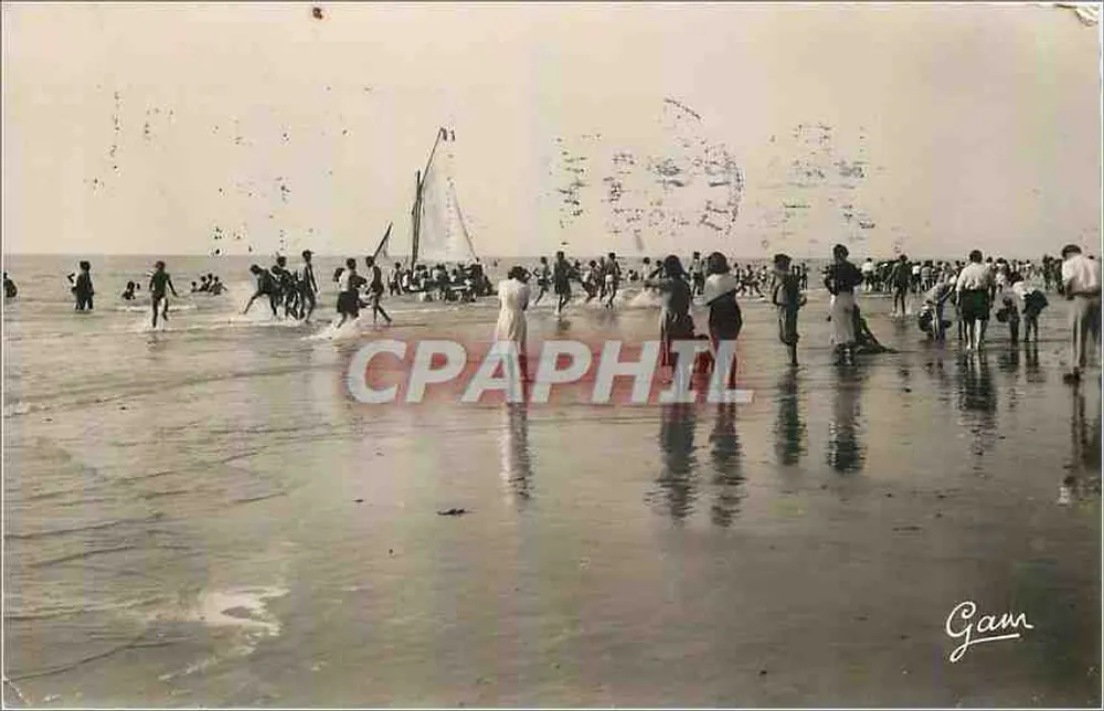 Bañistas en la playa — Le Touquet - El Mar — Foto F. Gambiar - Anverso