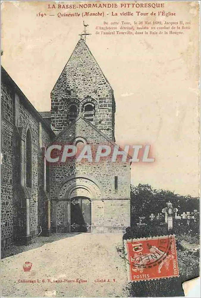 Quinéville (Manche) — Die alte Kirchturms — Sammlung L. G. B. Saint-Pierre Kirche - Vorderseite
