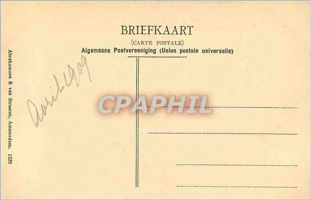 David devant Saul — peinture de Rembrandt van Rijn — éditeur Abrahamsen & Van Straaten, Amsterdam - Verso
