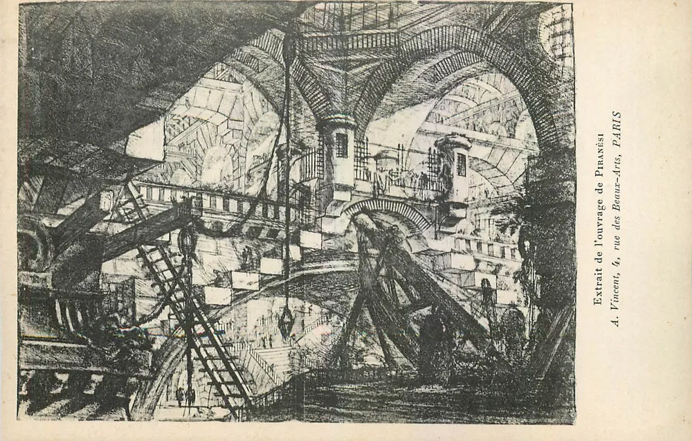 Innenansicht eines Aquädukts — Auszug aus dem Werk von Piranès — A. Vincent, 4, rue des Beau-Arts, PARIS - Vorderseite
