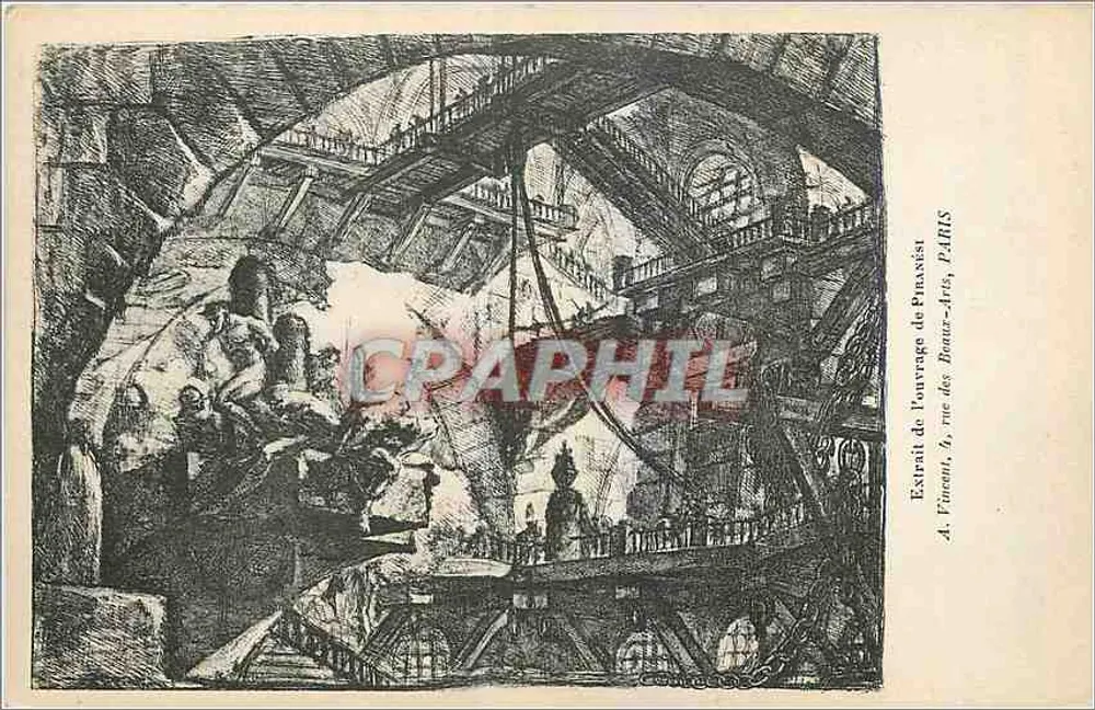 Innenraum eines Tunnels — Auszug aus dem Werk von Pinaxist — A. Vinont, 4, rue des Beaux-Arts, PARIS - Vorderseite
