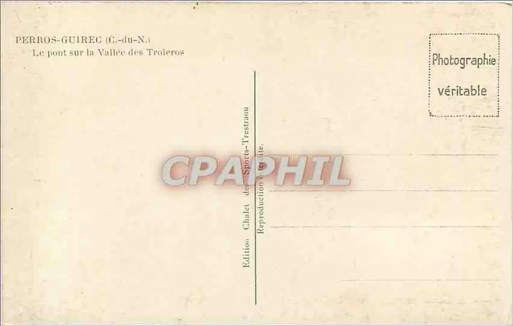 Perros-Guirec (C.-du-N.) — Die Brücke über die Vallée des Troïéros — Edition Chalet des Sports-Trestraou - Rückseite