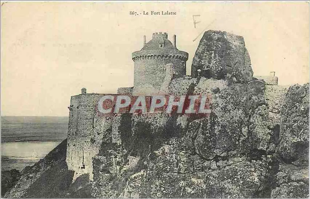 Le Fort Lalatte — fort médiéval sur falaise — R. Le Maillo, éditeur, à St-Malo - आगे