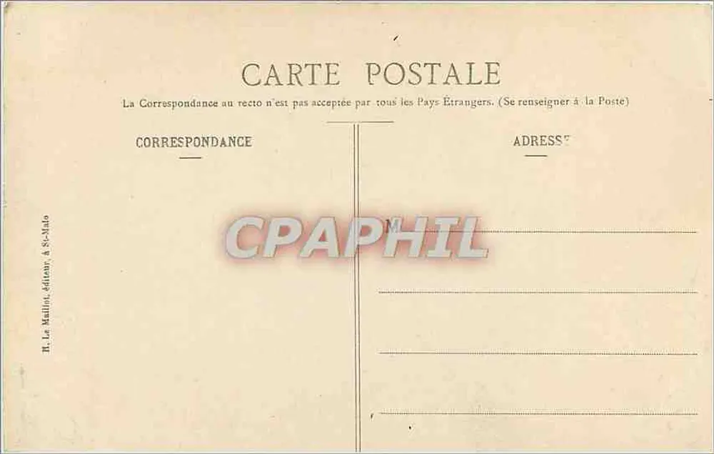 Le Fort Lalatte — fort médiéval sur falaise — R. Le Maillo, éditeur, à St-Malo - पीछे