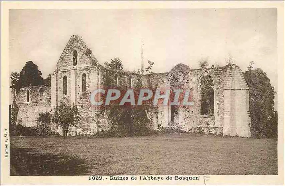 Ruiny Abbatii Bosquen — Hameau, S.-B. — Wydawnictwo Sztuki Haunois, n° 9029 - Awers