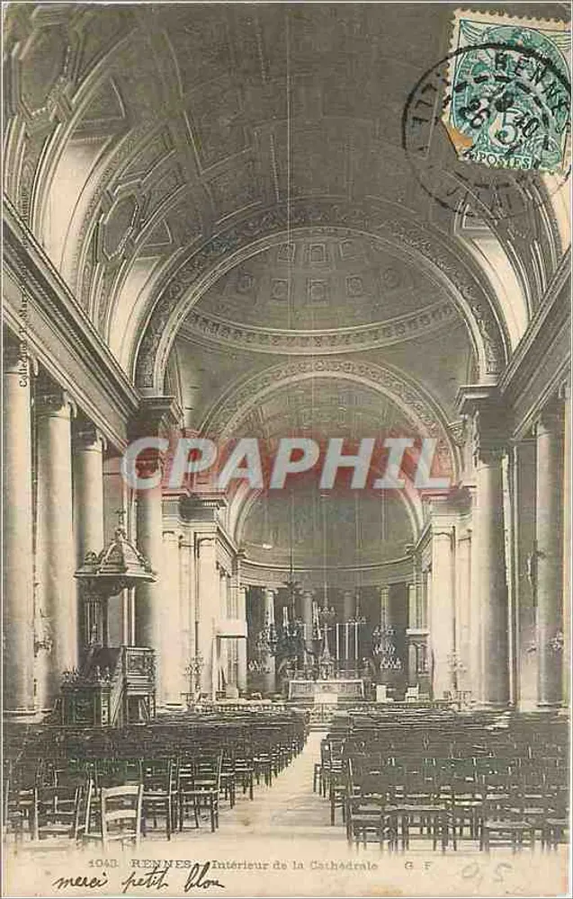 Interior da Catedral — Rennes — Merci Feth & Blon, n° 1048 - Frente