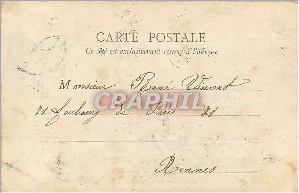 Rennes — Traptoon van het Publieke Tuin — A.G. N° 64 - Achterkant