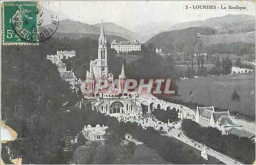 Lourdes — A Basílica — Grands Magasins du Monde Catholique, L. Romain - Frente