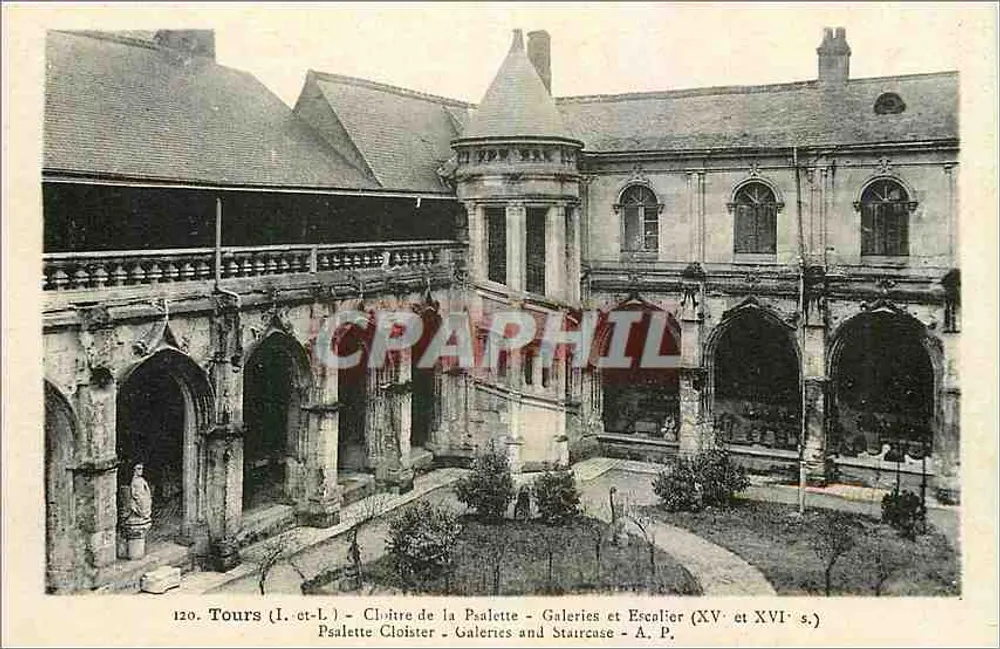 Tours (I.-et-L.) - Cloister of the Palette - Galleries and Staircase (15th and 16th centuries) - A. P. - Front