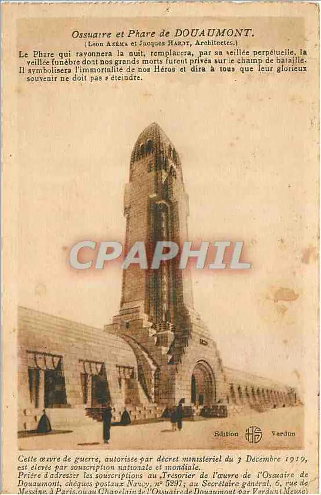 Ossuaire et Phare de DOUAUMONT — éditeur Vardun, n° 5297 - Frente