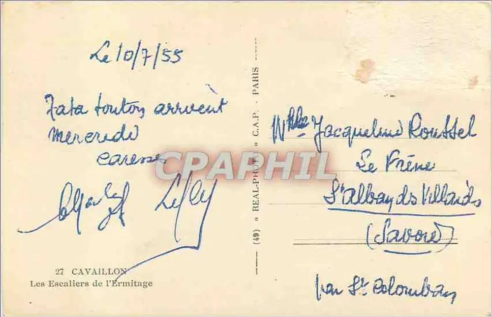 As Escadas do Ermitório — Saint-Colomban — editor REAL-PARIS, n° (49) - Verso