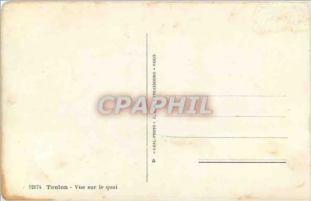 Toulon — Vista do cais — C. A. Trasbourg - Paris - Verso